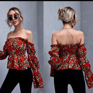 Boho Gypsy Floral Ruffled Crop Top